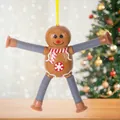 Omino di pan di zenzero giocattolo a ventosa telescopica con arti estensibili Natale - Omino di pan di zenzero marrone (Non luminoso)