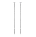 Elegantes pendientes largos de borla en plata de ley S925 con circón triangular brillante - Enhebrador de Triángulo