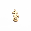 DIY gold stainless steel seahorse charm pendant for jewelry making with polished finish - Gold Seahorse