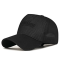 Schwarze Mesh-Baseballkappe mit Braveboy 3D-Stickerei und atmungsaktivem High-Crown-Design - Verstellbar / Schwarz