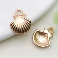 Rose gold seashell pendants in vintage zinc alloy for DIY jewelry necklace making - 1 Piece (12x14mm)