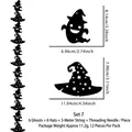 Halloween DIY black ghost and wizard hat garland set with 3m hanging rope for party decor - Black Ghost & Witch Hat String