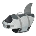 Dog life jacket with shark fin design in grey and black featuring a reinforced top handle - XS / Grey Shark