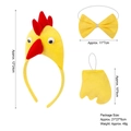 Set de costume poussin jaune 3 pièces avec serre-tête, nœud papillon et queue d'animal - Ensemble 3 Pièces Petit Poulet