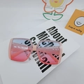 Gafas de sol cuadradas de gran tamaño con montura rosa y lentes de degradado azul-rosa - Azul Rosa
