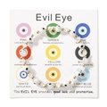 Μακρο φωτογραφία βραχιολιού Evil Eye με κρυστάλλινες λεπτομέρειες σε κάρτα σημασίας - Διαφανές/Λευκό (Με κάρτα σημασίας)