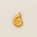 Makro-Detail eines 18K vergoldeten Nautilus-Anhängers aus Edelstahl mit feiner Textur - Flacher Muschel-Anhänger einzeln / Gold