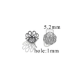 Silver petal bead cap 5.2mm stainless steel flower spacer for DIY jewelry making - Style LS