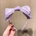 Elegant lavender organza headband featuring a large bow for a minimalist hair accessory - Purple