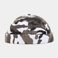 Bonnet docker camouflage unisexe avec design sans bord et motif camouflage classique - Réglable / Camouflage Gris et Blanc