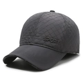 Gorra de béisbol de invierno gris oscuro para hombre con acolchado de rombos - Gris