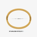 Bracciale a sfere dorate in acciaio inossidabile da donna con diametro di 6cm - Oro