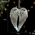 Iridescent acrylic Christmas angel wings ornament with intricate feather textures - Iridescent Wings