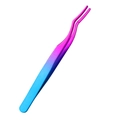 Blue and pink gradient eyelash tweezers with curved tip on white background - Nano Gradient