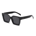 Occhiali da sole squadrati neri classici con lenti scure e dettagli in rivetti vintage - Montatura Nera Lenti Nero Grigio C1
