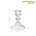European transparent glass candlestick holder with spherical design elements, 10.5cm height - Round Small Plain / Clear