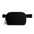 Waterproof black quilted nylon belt bag with adjustable strap and buckle closure - Quilted Texture / Black