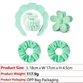 Mint green plush headband and wristband set with flower claw clip and velvet scrunchies - 6-Piece Flower Set (6#) / Light Green
