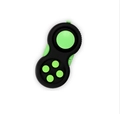 Fidget pad toy in black and green color scheme with silicone buttons and joystick - Green with Color Box and String