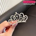 Silver crown hair comb for girls featuring sparkling rhinestones and pearls, size 4x3.1cm - #16 Exquisite Pearl Crown Comb