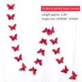 Ghirlanda di farfalle 3D rossa in carta lunga 2,3m per decorazioni di feste - Farfalla Rossa 3D 2,3 M (Singola 13 x 6 cm)