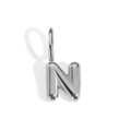 High-shine silver balloon bubble letter N pendant charm for DIY necklaces and bracelets - Letter N / Silver