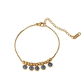 Bracciale in acciaio inossidabile placcato oro 18K con ciondoli a occhio magico - Cavigliera Color Oro
