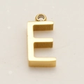 Polished gold stainless steel letter E pendant necklace for women with minimalist style - E (With Chain) / Gold - Letter E