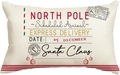 Rectangular beige linen Christmas pillowcase with North Pole express mail stamp design - Style I (Single-sided)