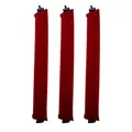 Three deep red velvet heatless curling rods with black hooks and durable straps set - 3 Pieces Set / Burgundy