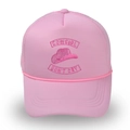 Cappello trucker rosa COW GIRL con rete e scritte ricamate stile vintage da donna - Adulto 56-60cm / Tutto Rosa