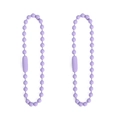 Par de cadenas de bolas de hierro pintadas de púrpura con conectores para llaveros DIY - Violeta Claro