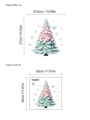 Pink and green Christmas tree wall sticker layout and paste effect dimensions - Gradient Christmas Tree