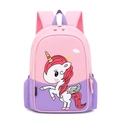 Pink and purple unicorn school backpack for kids with adjustable padded straps - Pegasus Pink Purple