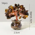 Handmade Yellow Tiger Eye crystal money tree in glass jar base height 6cm with 54 stones - 54 Crystals Tiger Eye (Mini Fish Tank)