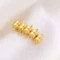 Golden cylindrical magnetic clasp connectors for DIY necklace and bracelet jewelry making - Flat Head Cylinder 6mm Gold