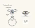 2ct Moissanite engagement ring in 925 sterling silver with a classic four-prong setting - US Size 4 / Silver (2.0ct)