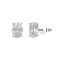 S925 sterling silver stud earrings featuring oval cut 8A cubic zirconia stones - Lze03-p