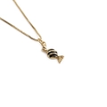 Elegante collana lecca-lecca placcata oro 18k con ciondolo geometrico a strisce nere - Nero