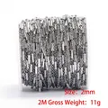 2mm silver stainless steel DIY jewelry chain roll for necklace making 2m length - Tube Chain (N0113) / 2mm (2 Meters/Pack) / Steel