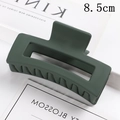 Detail view of large 8.5cm dark green matte rectangular hair claw clip for women - Matte Dark Green (S150-7) / 8.5cm