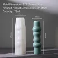DIY stacking stone silicone candle mold for Morandi green pillar candles, model LZ-585 - Stacking Block Style C LZ-585