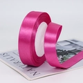 Rose pink satin ribbon roll for gift wrapping and wedding decor on white background - Light Rose Red