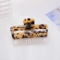 Elegant tortoise shell patterned rectangular acetate hair claw clip on white surface - Large Square / Light Tortoise Shell