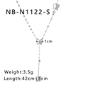 Collana con ciondolo a farfalla argento con zircone e misure precise dell'articolo - Stile Farfalla Argentata (NB-N1122-S) / Oro 18K