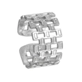 Modern minimalist silver hollow geometric open ring made of durable stainless steel - Adjustable Open / Silver