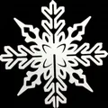 White plastic snowflake ornament with a six-pointed symmetrical design for Christmas tree - White Snowflake Style HDJ18