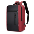 Zaino per laptop aziendale rosso e nero con porta USB e spallacci imbottiti - 1327 Versione Economica / Rosso