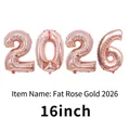 16-inch rose gold 2026 foil number balloons with metallic finish for celebration decor - 16" / Chubby Rose Gold