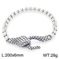 Pulsera hip hop de acero inoxidable con cierre de cabeza de serpiente en plata antigua - Cadena de Caja Plateada (KB203296-Z)